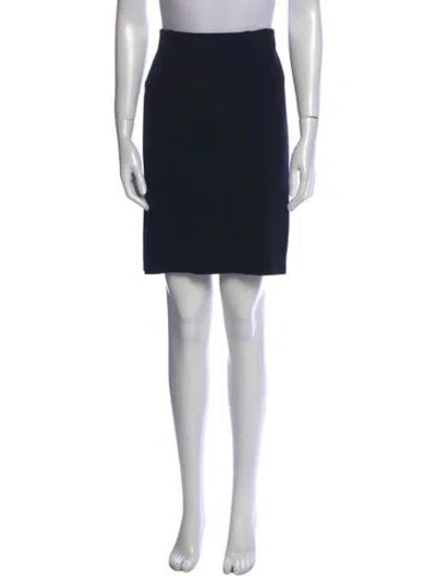 Pre-owned Ralph Lauren Merino Wool Knee-length Skirt In Black