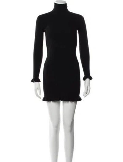 Pre-owned Ralph Lauren Merino Wool Mini Dress In Black