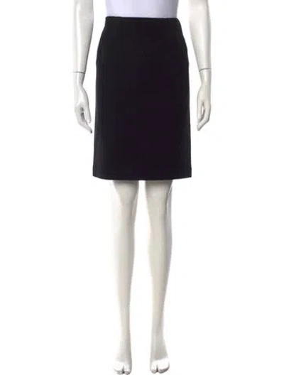 Pre-owned Ralph Lauren Merino Wool Mini Skirt In Black