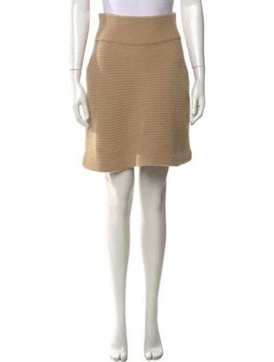 Pre-owned Ralph Lauren Merino Wool Mini Skirt In Neutrals
