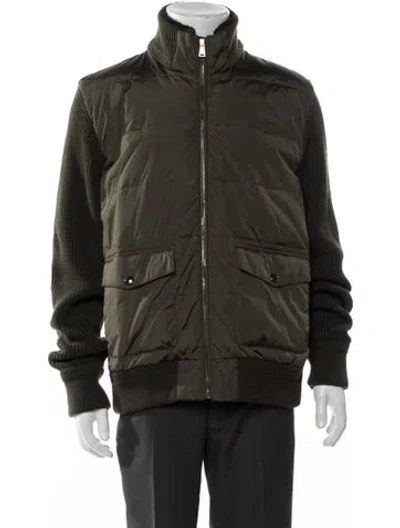 Pre-owned Ralph Lauren Merino Wool Puffer Coat In Green