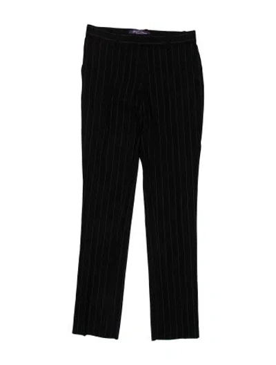 Pre-owned Ralph Lauren Merino Wool Straight Leg Pants In Black