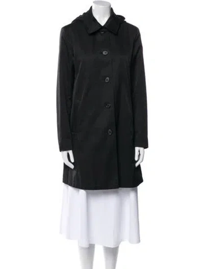 Pre-owned Ralph Lauren Merino Wool Trench Coat In Black
