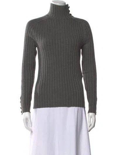 Pre-owned Ralph Lauren Merino Wool Turtleneck Sweater In Gray