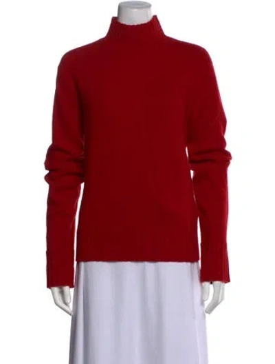 Pre-owned Ralph Lauren Merino Wool Turtleneck Sweater In Red