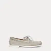 Ralph Lauren Merton Suede Boat Shoe In Milkshake