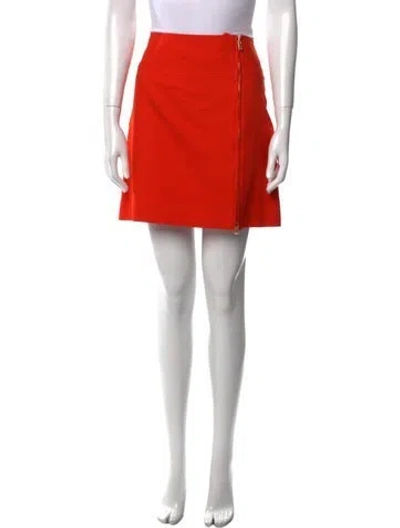 Pre-owned Ralph Lauren Mesh Accents Mini Skirt In Orange