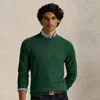Ralph Lauren Mesh-knit Cotton Crewneck Sweater In Green