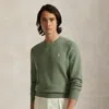 Ralph Lauren Mesh-knit Cotton Crewneck Sweater In Green
