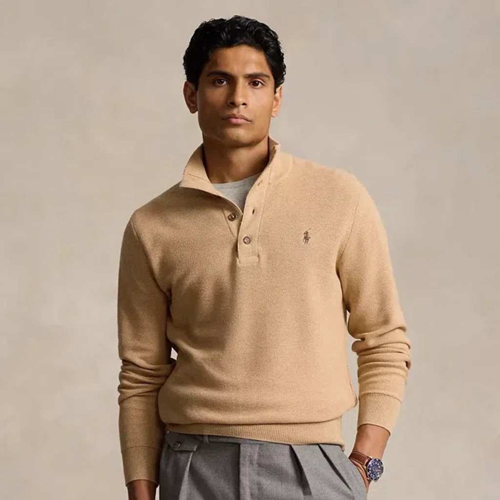 Knit Sweater Ralph Lauren Camel Melange Polo Ralph Lauren Mesh