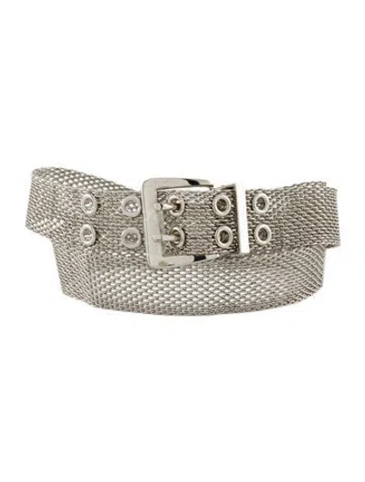 Pre-owned Ralph Lauren Metal Waist Belt In Silver