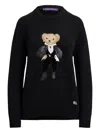 Ralph Lauren Cashmere-blend Holiday Polo Bear Sweater In Black