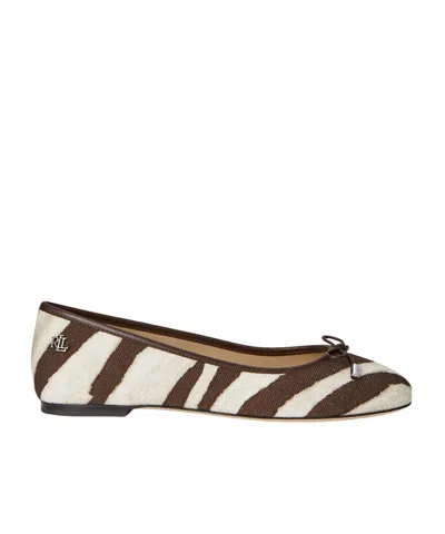 Ralph Lauren Metallic Bow Flat Shoes In Multi