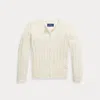 Polo Ralph Lauren Kids' Metallic Cable Cotton-blend Cardigan In Neutral