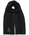 Ralph Lauren Metallic Cable Scarf In Gray