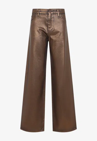 Ralph Lauren Collection Mercer 5-pocket Straight-leg Cotton Pants In Brown