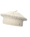 Ralph Lauren Metallic Herringbone Knit Beret In White