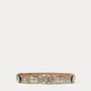 Ralph Lauren Metallic Leather Cast Concho Belt In Silver