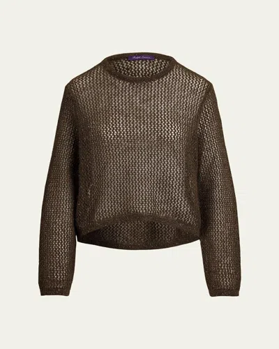 Ralph Lauren Metallic Mesh Loose Sweater In Green