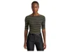 Ralph Lauren Metallic Striped Boatneck T-shirts In Multi