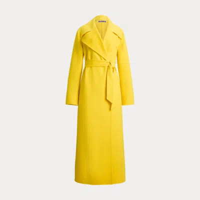 Ralph Lauren Cashmere Michaela Wrap Coat In Yellow