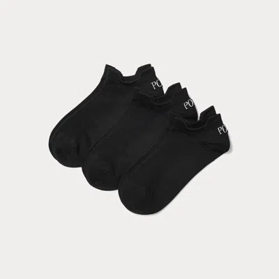 Polo Ralph Lauren Microfiber Sport Sock 3-pack In Black