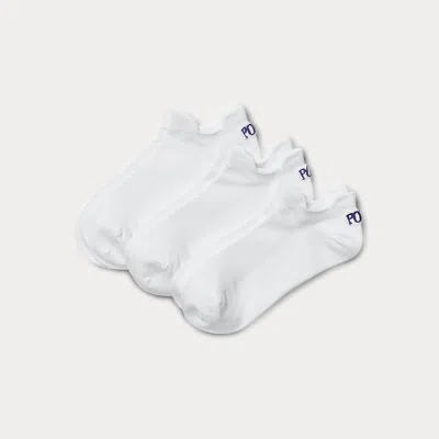 Polo Ralph Lauren Microfiber Sport Sock 3-pack In White In Gray