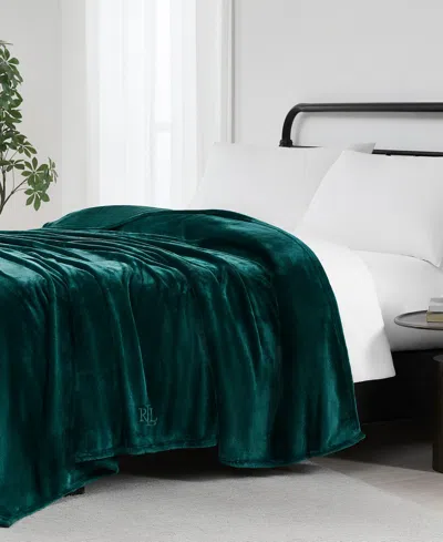 RALPH LAUREN MICROMINK PLUSH BLANKET, FULL/QUEEN