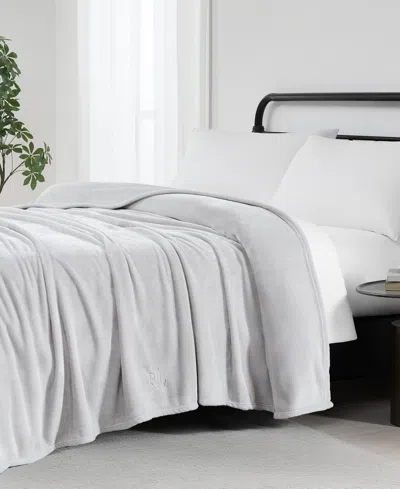 Ralph Lauren Micromink Plush Blanket, King In Grey