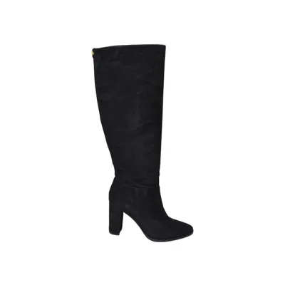 Ralph Lauren Mid-calf Boots With Smooth Finish And Sturdy Sole In Black
