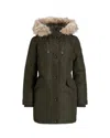 Ralph Lauren Mid-length Dark Olive Green Parka In Black