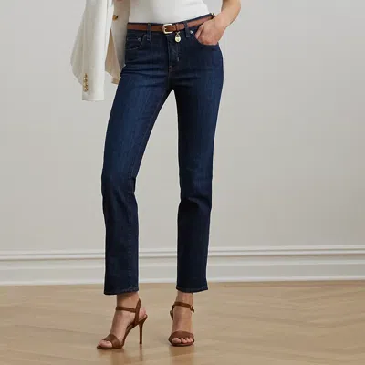 Ralph Lauren Mid-rise Straight Jean In Deep Royal Wash Denim