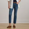 Ralph Lauren Mid-rise Straight Jean In Ocean Blue Wash