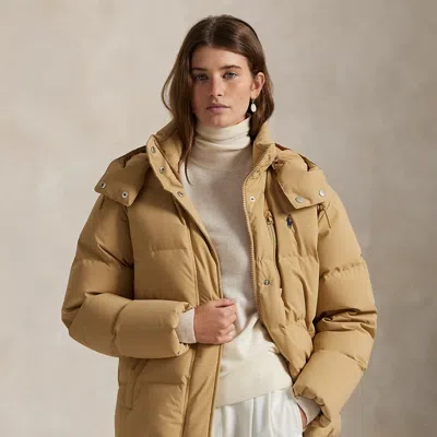 Ralph Lauren Mid-weight Down Puffer Jacket In Brown
