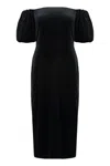 Ralph Lauren Midi Velvet Dresses In Black