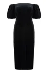 Ralph Lauren Midi Velvet Dresses In Black