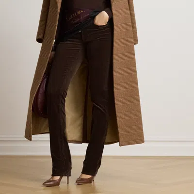 Ralph Lauren Mid-rise Corduroy Slim Straight Pant In Circuit Brown