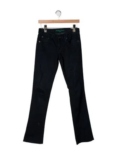 Pre-owned Ralph Lauren Mid-rise Flared Jeans In Black
