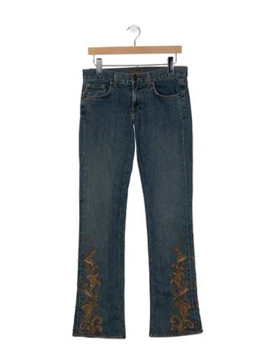 Pre-owned Ralph Lauren Mid-rise Flared Jeans In Blue