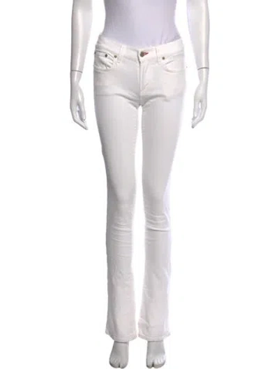 Pre-owned Ralph Lauren Mid-rise Flared Jeans In White