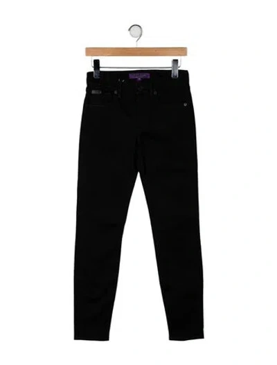 Pre-owned Ralph Lauren Mid-rise Skinny Leg Jeans In Black