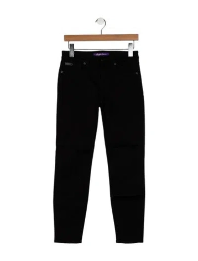 Pre-owned Ralph Lauren Mid-rise Skinny Leg Jeans In Black