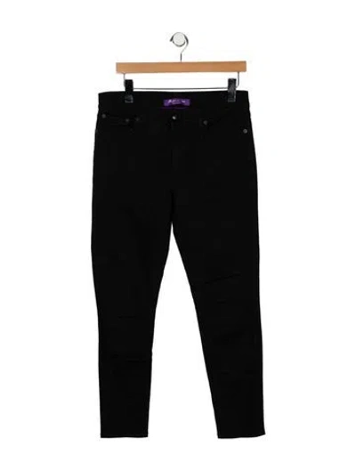 Pre-owned Ralph Lauren Mid-rise Skinny Leg Jeans In Black
