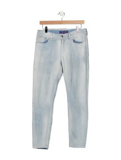Pre-owned Ralph Lauren Mid-rise Skinny Leg Jeans In Blue/metallic