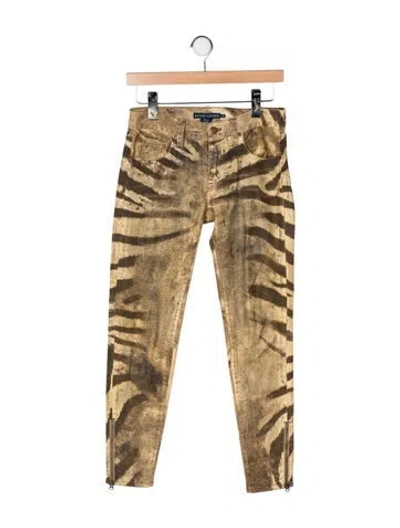 Pre-owned Ralph Lauren Mid-rise Skinny Leg Jeans In Brown