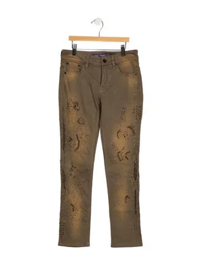 Pre-owned Ralph Lauren Mid-rise Skinny Leg Jeans In Neutral