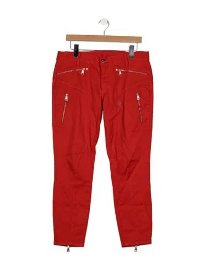 Pre-owned Ralph Lauren Mid-rise Skinny Leg Jeans In Red