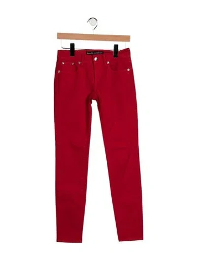 Pre-owned Ralph Lauren Mid-rise Skinny Leg Jeans In Red