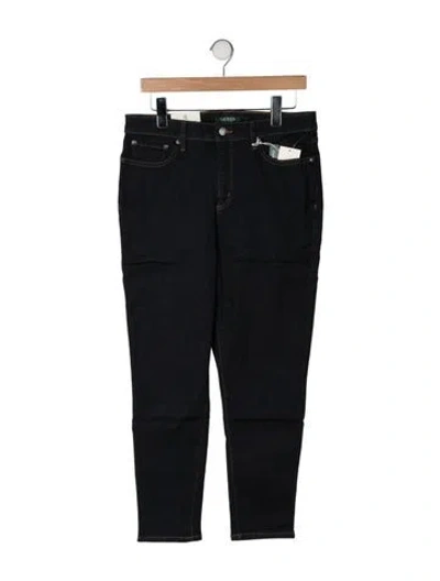 Pre-owned Ralph Lauren Mid-rise Skinny Leg Jeans W/ Tags In Black