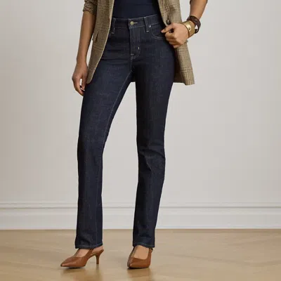 Ralph Lauren Mid-rise Slim Straight Jean In Rinse Wash In Blue